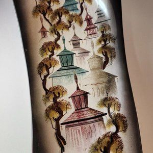 SASCHA B BRASTOFF MID-CENTURY MCM LARGE ASHTRAY - ROOFTOPS - SIGNED